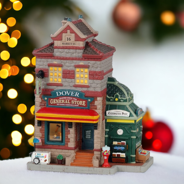 Lemax Dover General Store And Newsstand Christmas Village Decoration