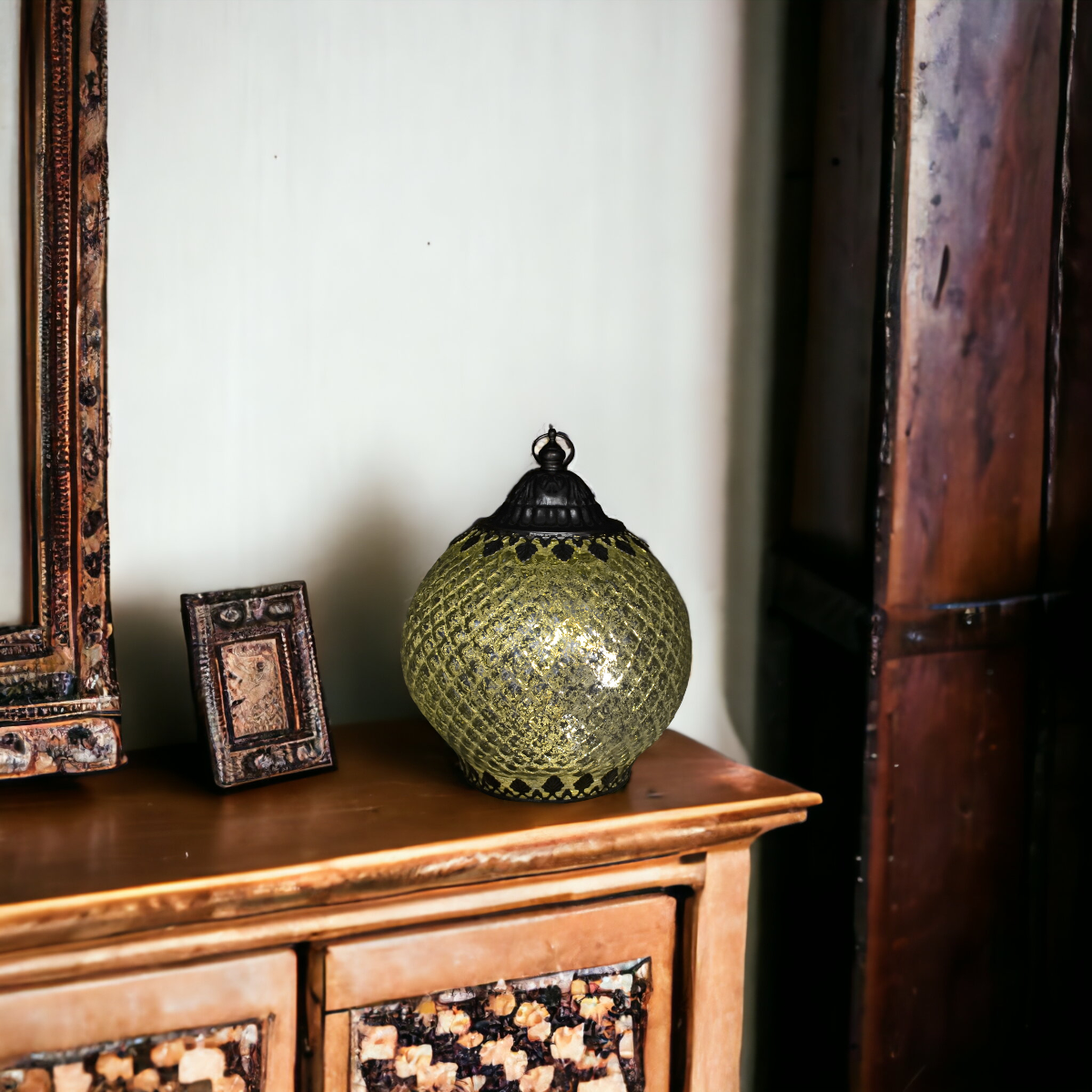 Antique Silver Moroccan Style LED Lantern