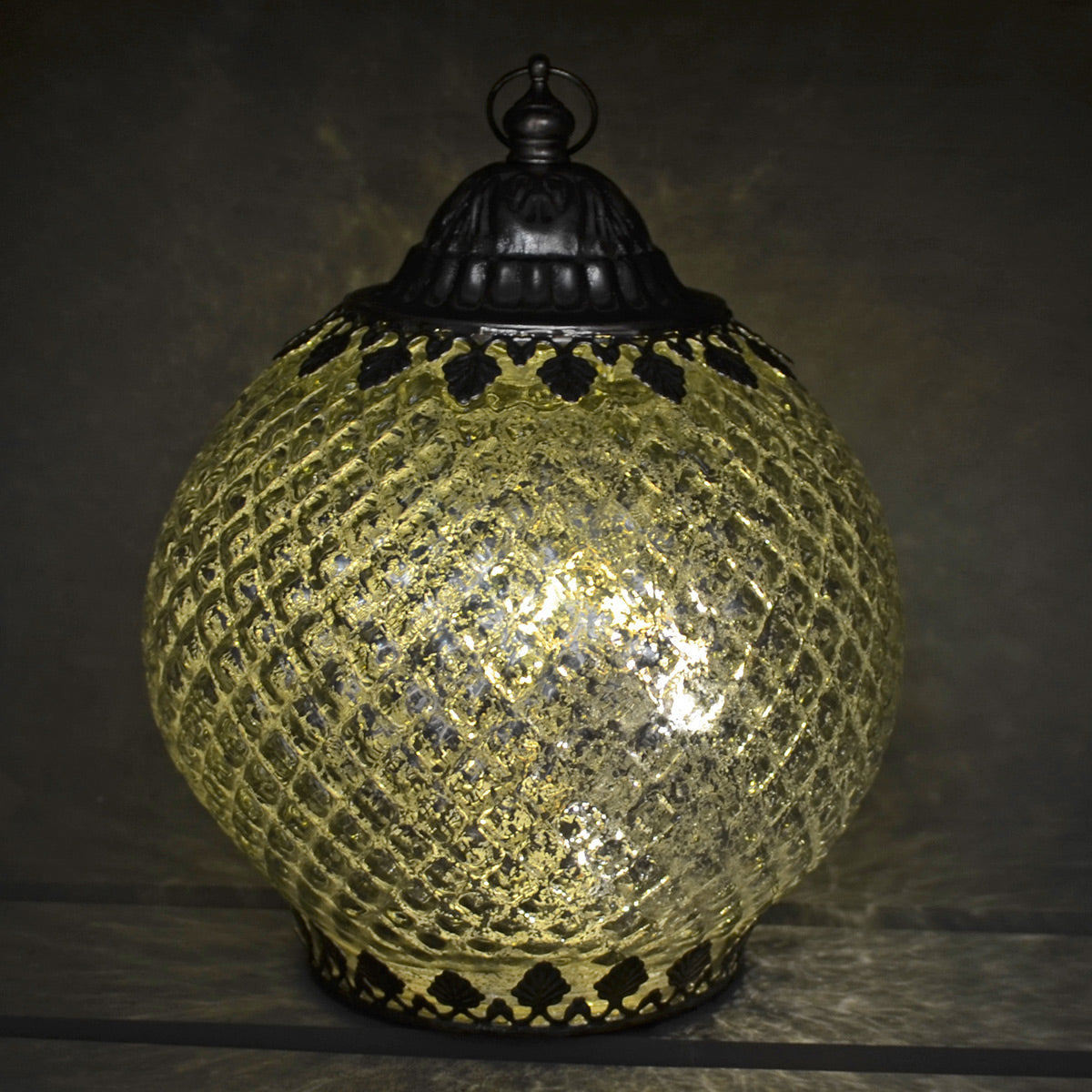 Antique Silver Moroccan Style LED Lantern