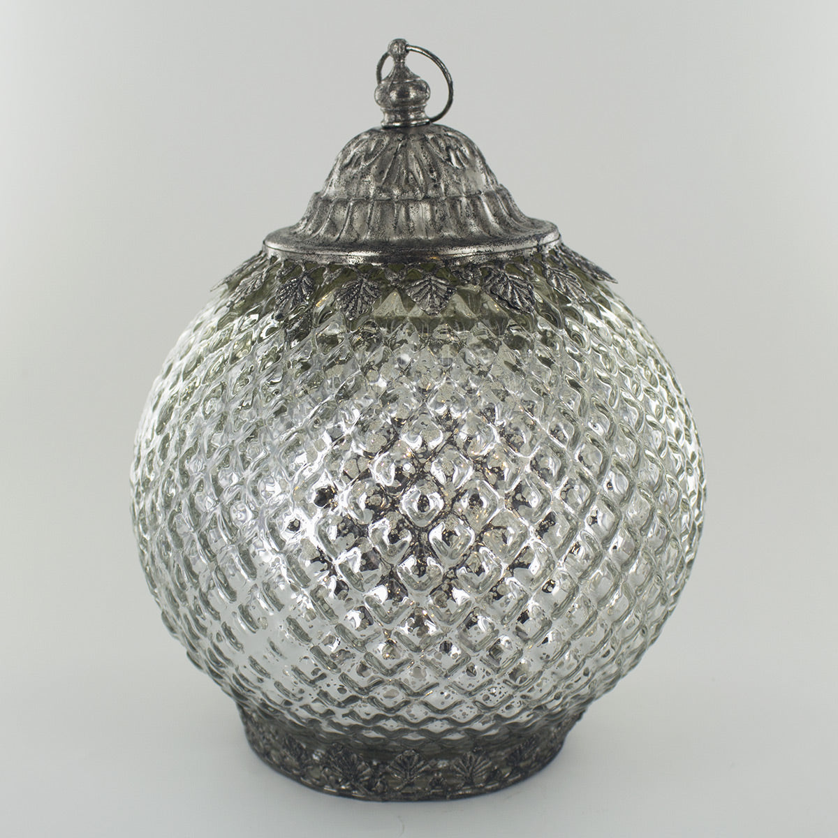 Antique Silver Moroccan Style LED Lantern