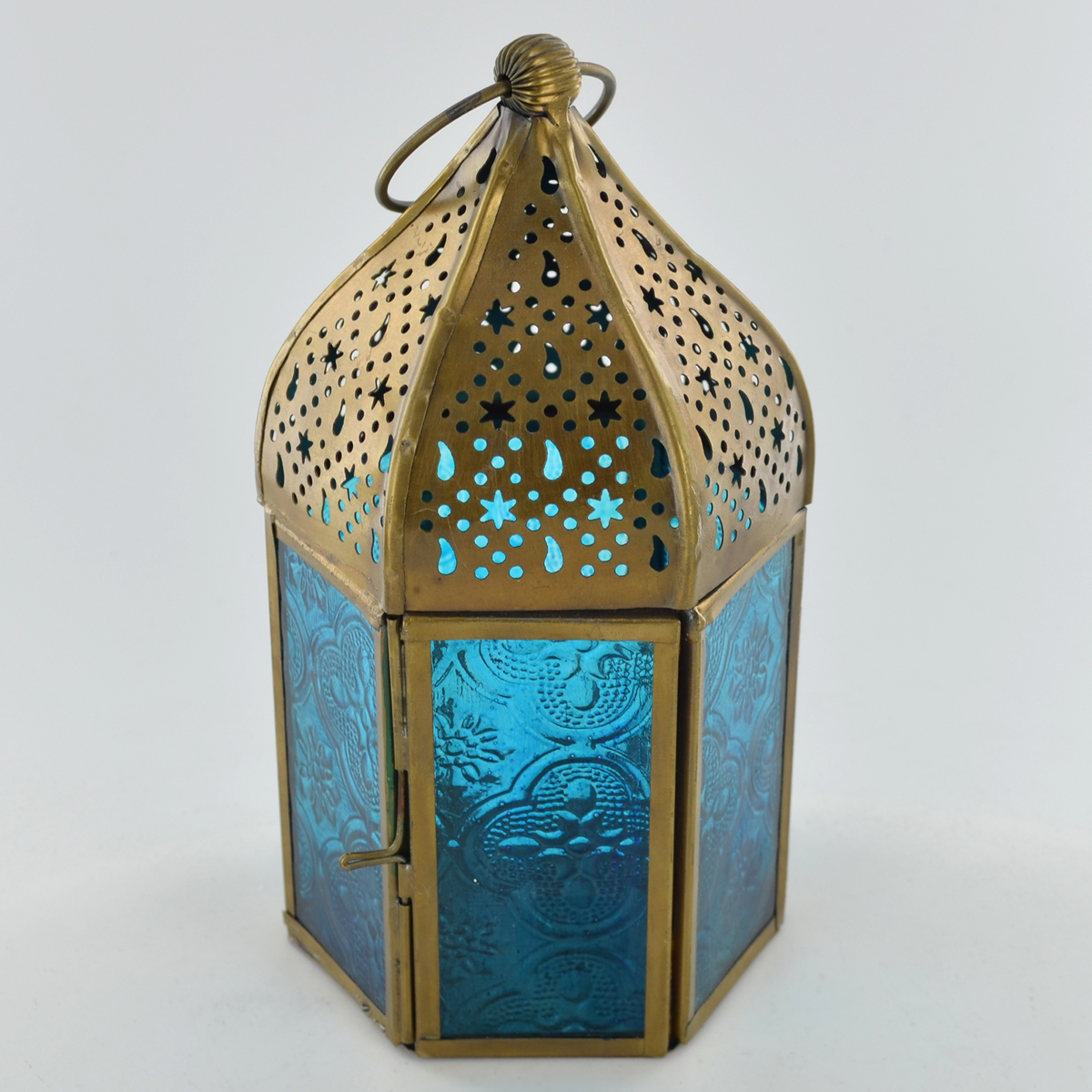 Moroccan Style Blue Set Of 2 Small Lanterns