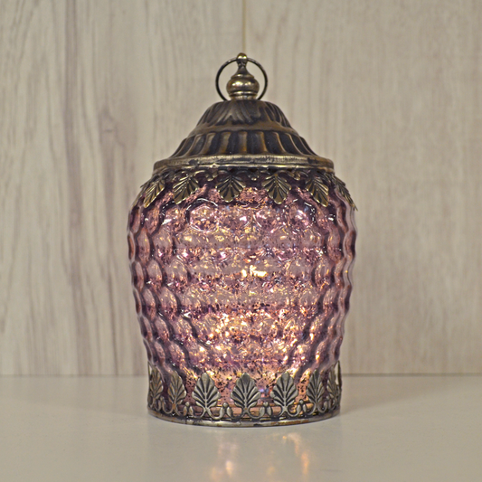 Small Vintage Style Purple LED Lantern