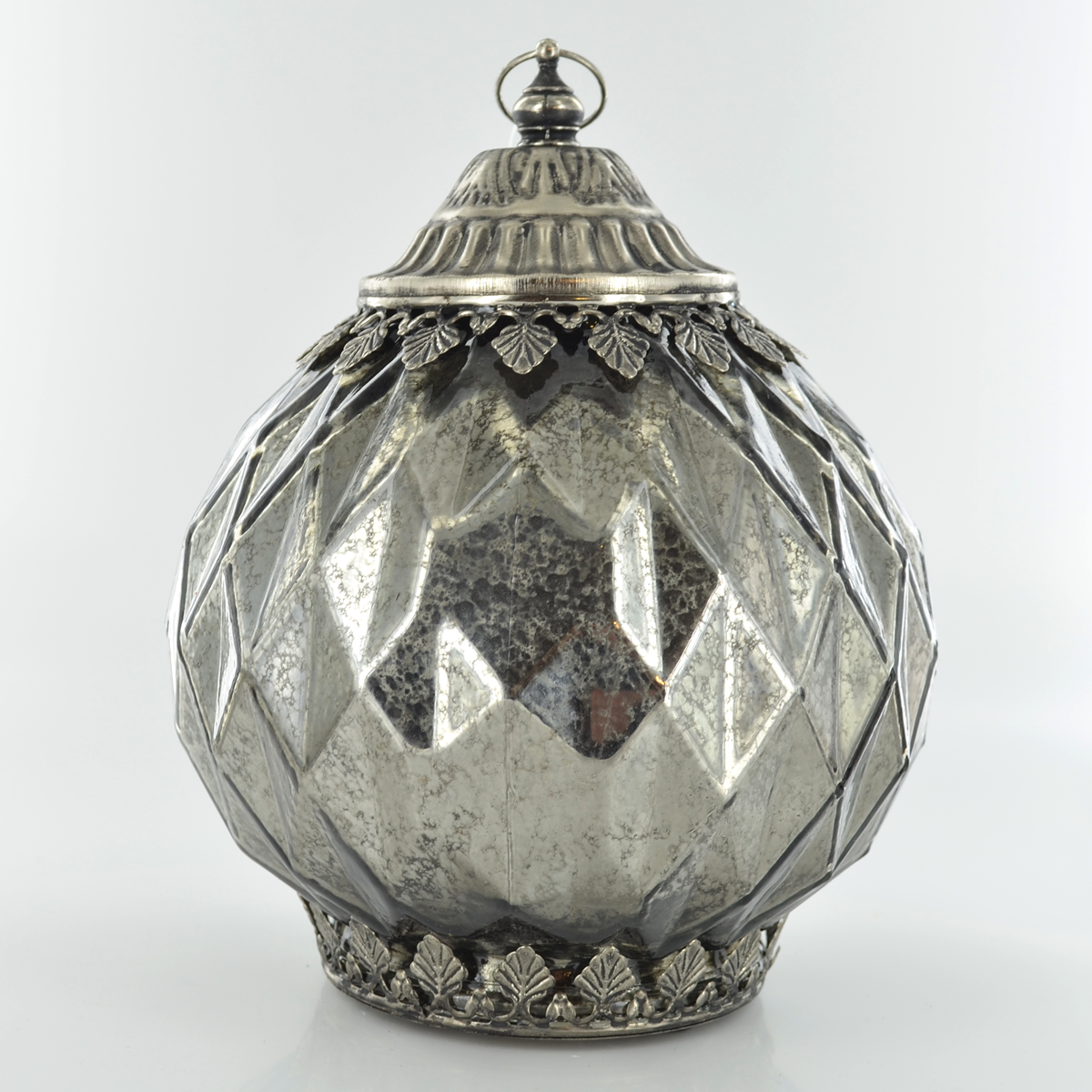 Grey Geometric Vintage Style LED Lantern