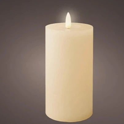 Cream LED Wick Flat Top Wax Candle 15cm x 7cm