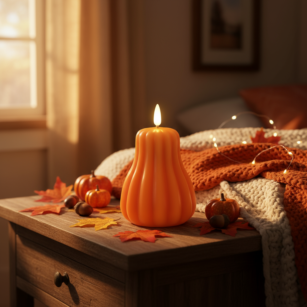 Pumpkin LED Wick Wax Candle