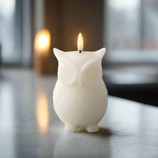 White Owl LED Wick Wax Candle
