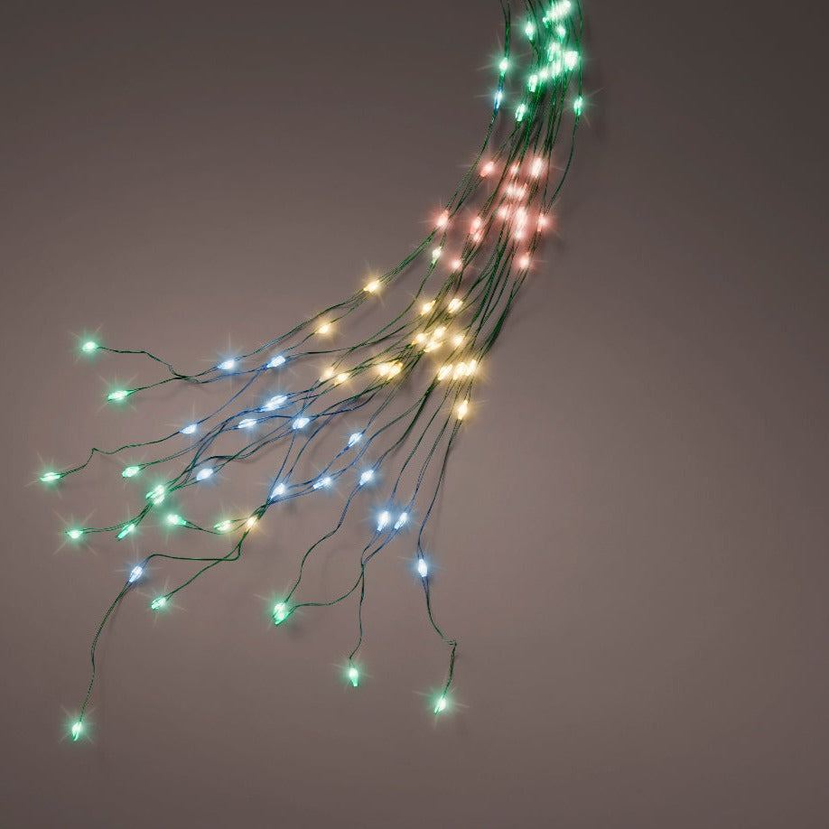 Lumineo Multi Colour Green Cable Tree Lights 210cm