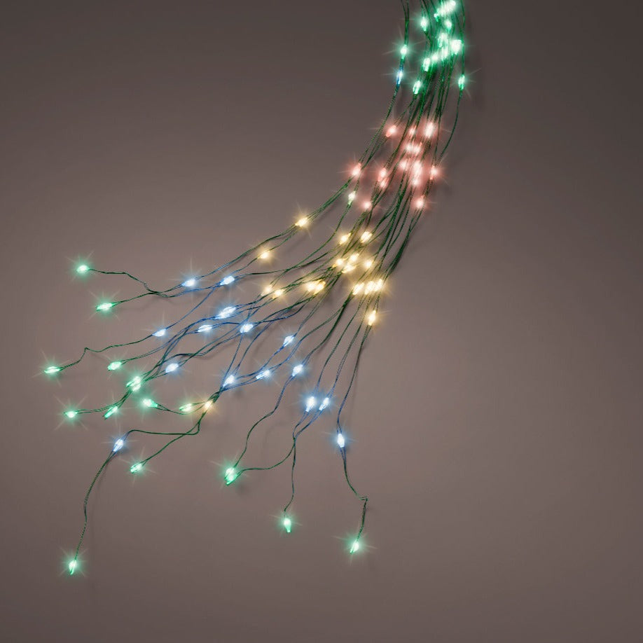 Lumineo Multi Colour Green Cable Tree Lights 180cm