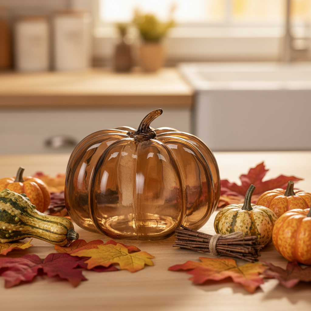 Expresso Glass Pumpkin Ornament