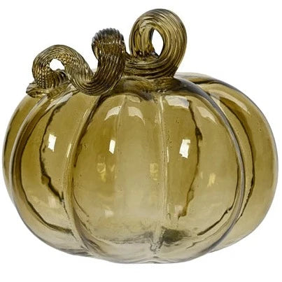 Green Glass Pumpkin Ornament