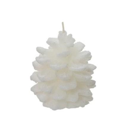 White Pinecone Wax Candle 9.5cm x 8.8cm