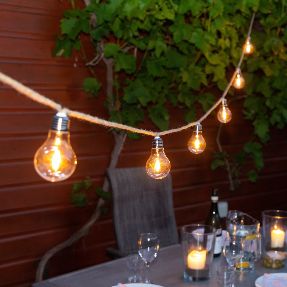 Noma 20 Jute Rope Festoon Lights Connectable