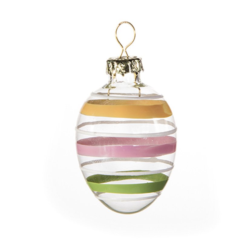 Set of 9 Glass Egg Baubles