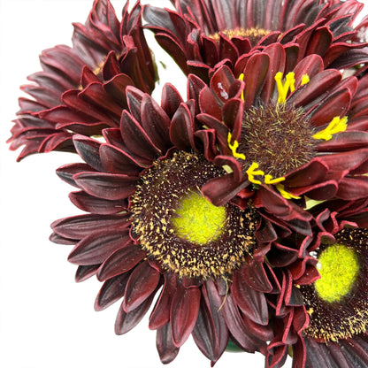 Deep Red Artificial Sunflower Bunch