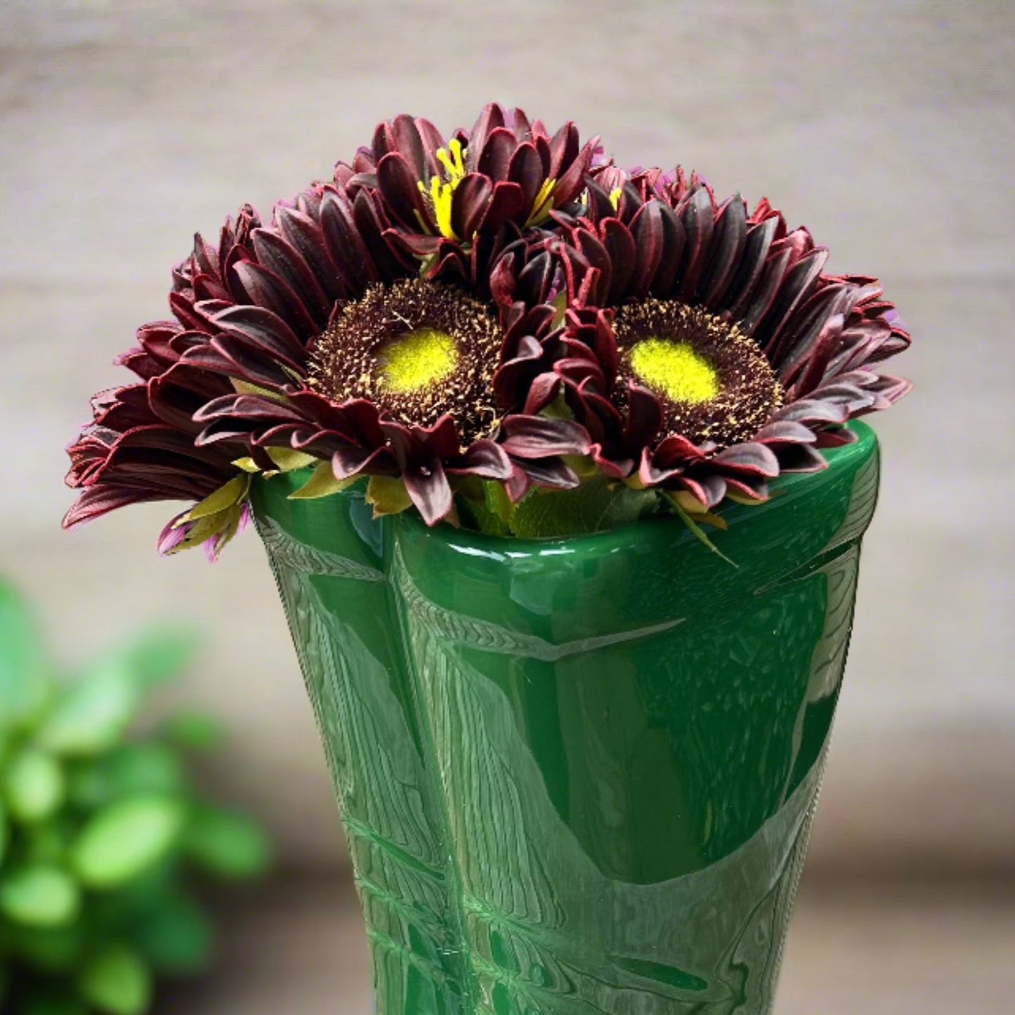 Deep Red Artificial Sunflower Bunch