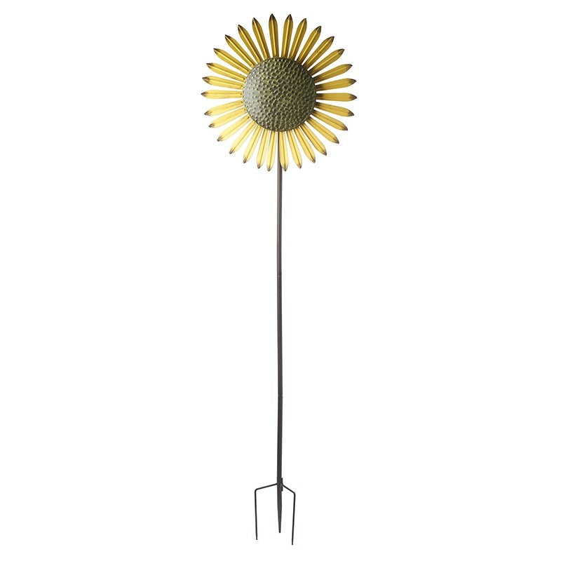 Small Metal Sunflower Windmill Stake