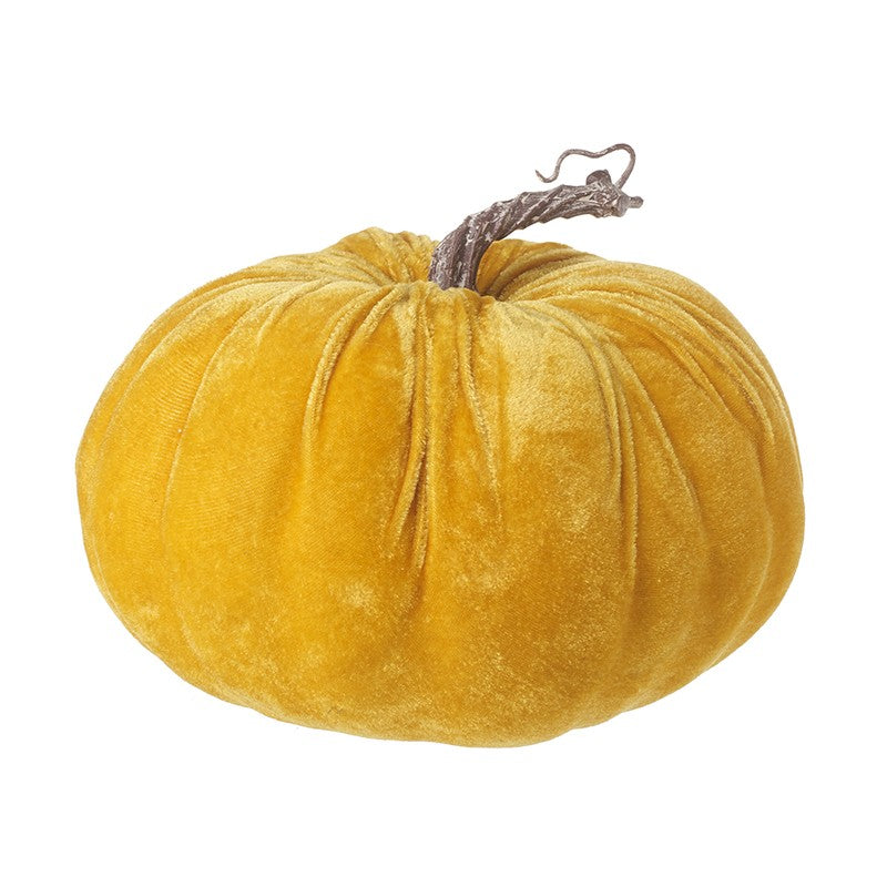 Halloween Yellow Velvet Pumpkin Decoration