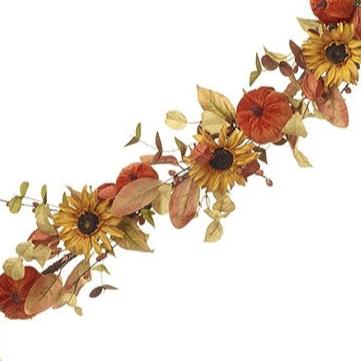 Autumn Foliage and Pumpkins Garland