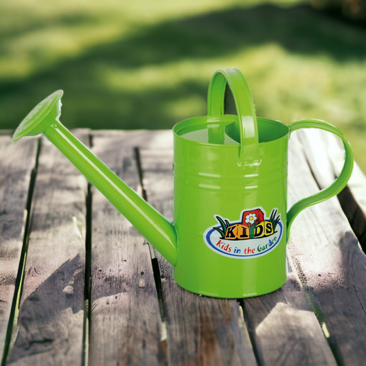 Childrens Green Metal Watering Can