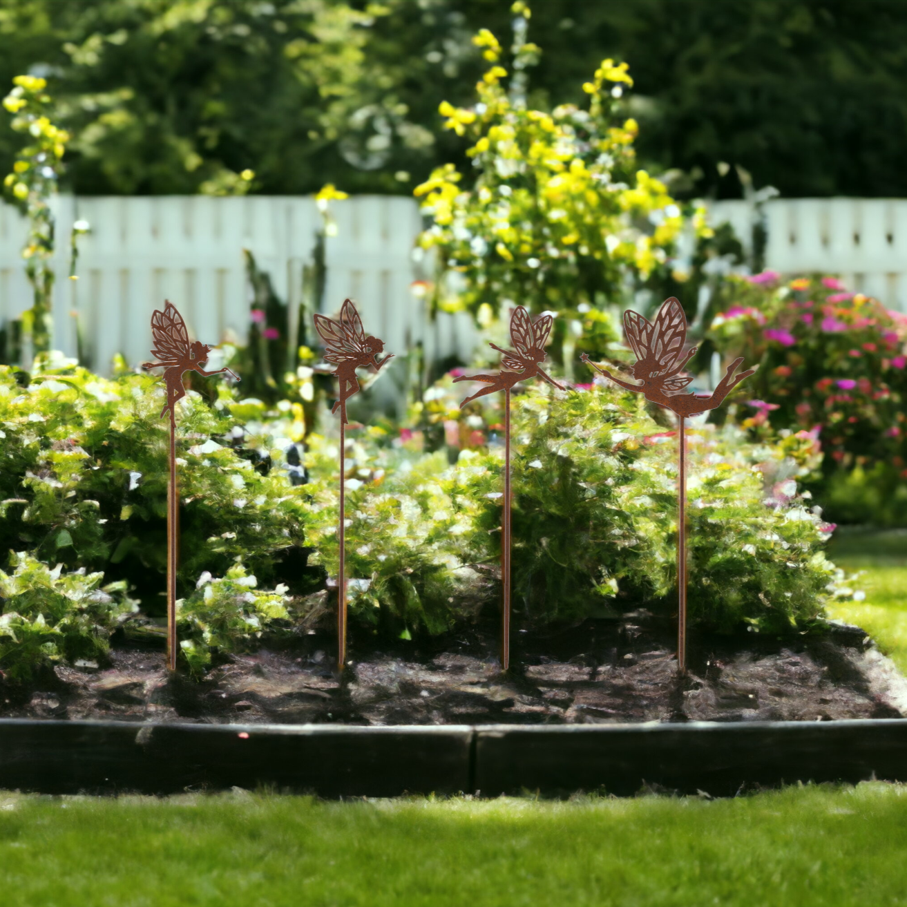 Rusty Fairy Stakes set of 4