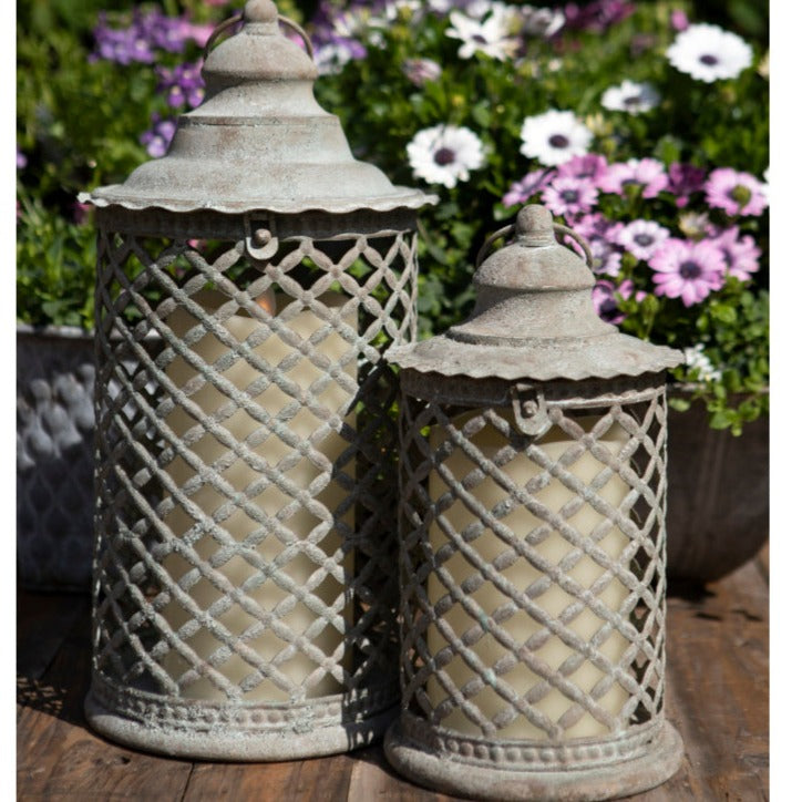 Set of 2 Grey Cavo Lanterns