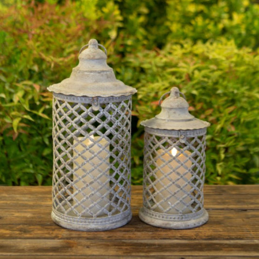 Set of 2 Grey Cavo Lanterns