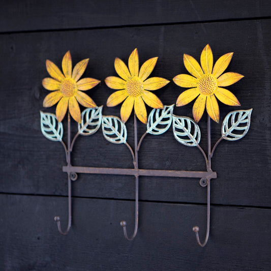 Sunflower Design Wall Hooks