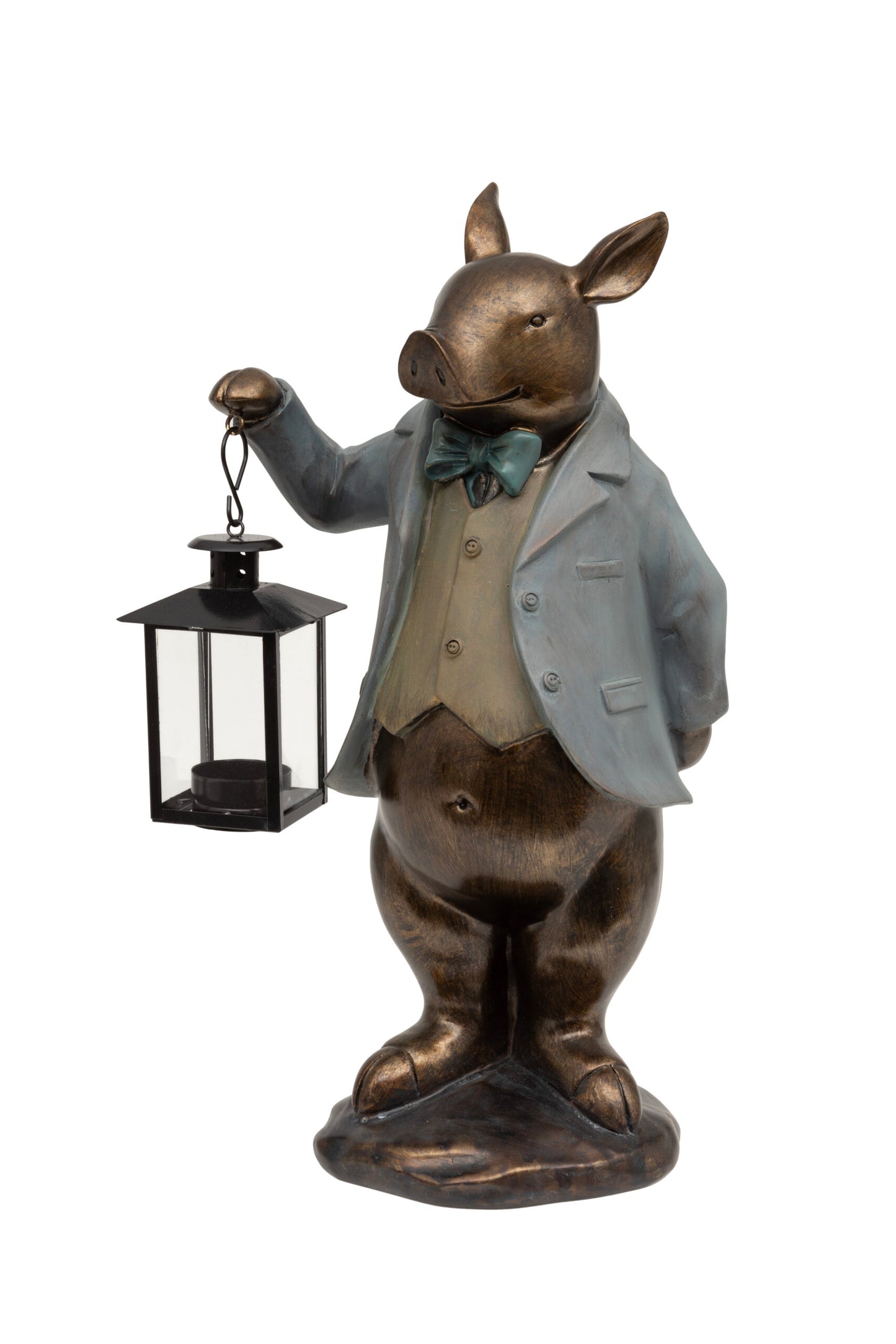 Pig with Lantern Tealight Holder