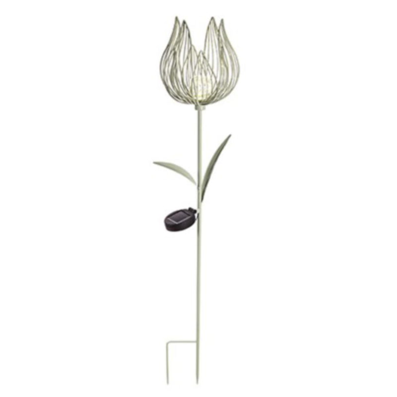 Sage Green Solar LED Flower Metal Garden Stake