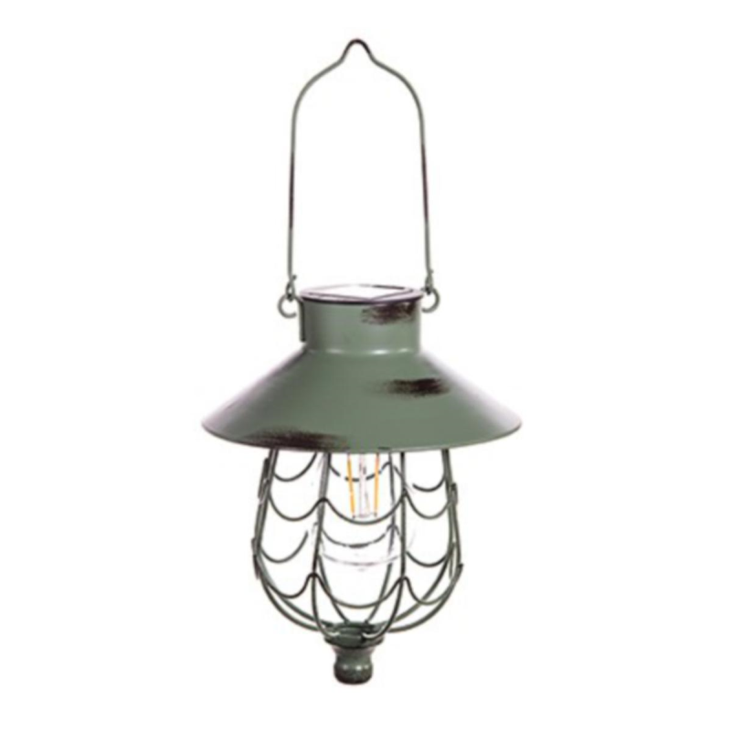 Green Solar Metal Hanging Lantern