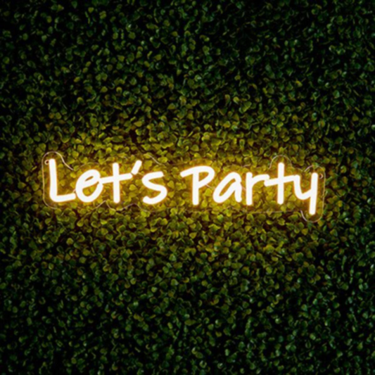 'Let's Party' LED Neon Wall Sign