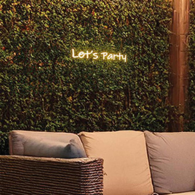 'Let's Party' LED Neon Wall Sign