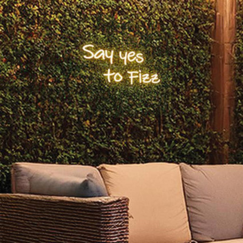 'Say Yes to Fizz' LED Neon Wall Sign