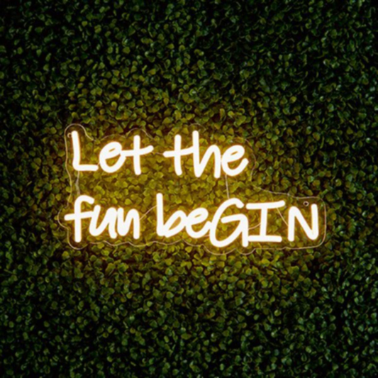 'Let the Fun beGIN' LED Neon Wall Sign