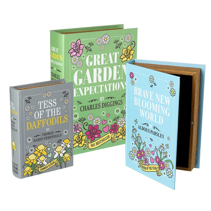 Set of 3 Book Design Storage Boxes