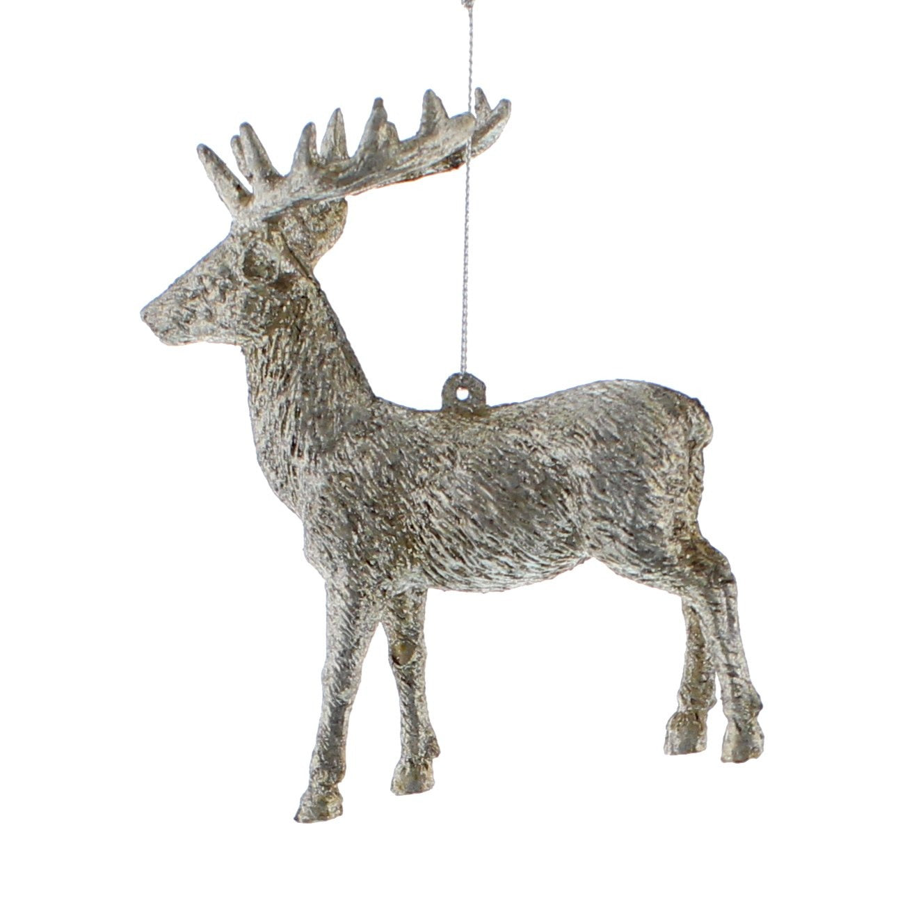 Silver Reindeer 12cm Hanging Decoration