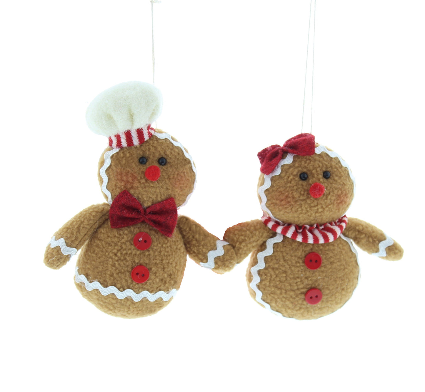 Set of 2 Gingerbread People Hanging Decoration