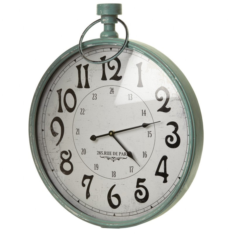 Green Distressed Framed Stopwatch Wall Clock