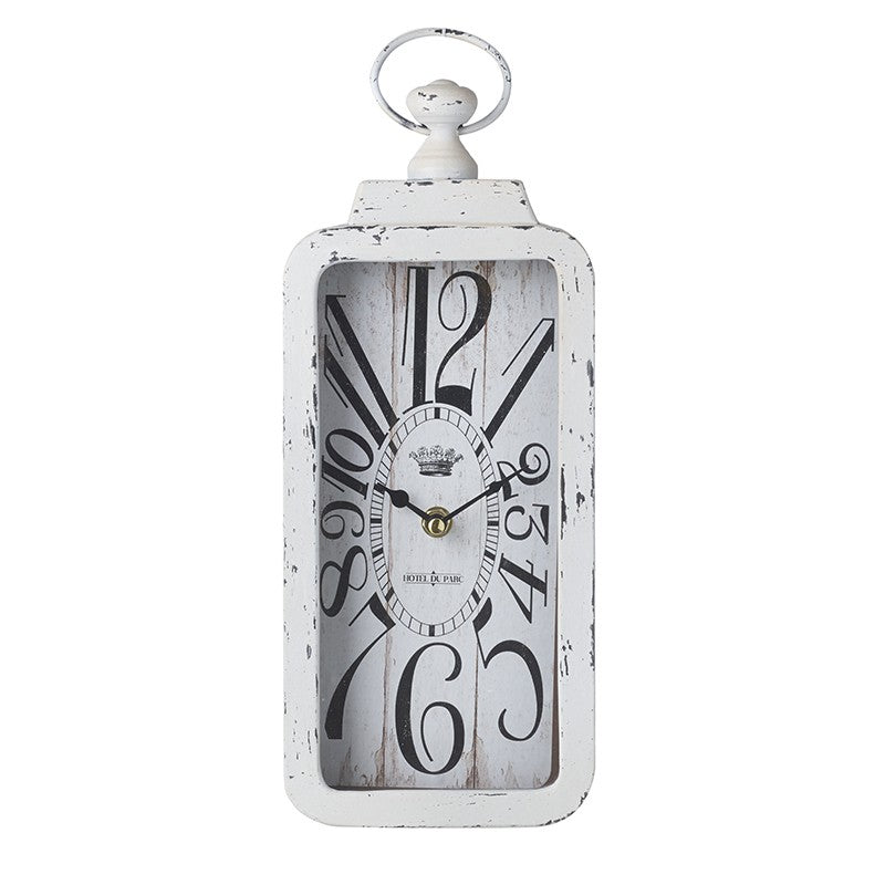 Rectangular White Distressed Clock