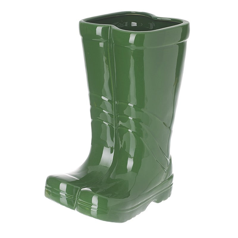 Green Wellington Boots Plant Pot 17cm