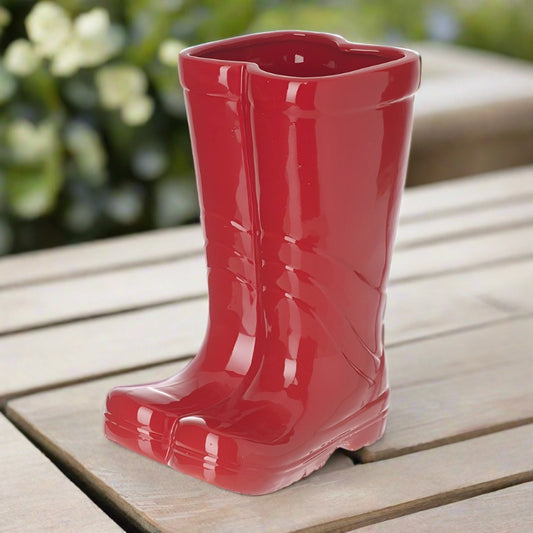 Red Wellington Boots Plant Pot 17cm