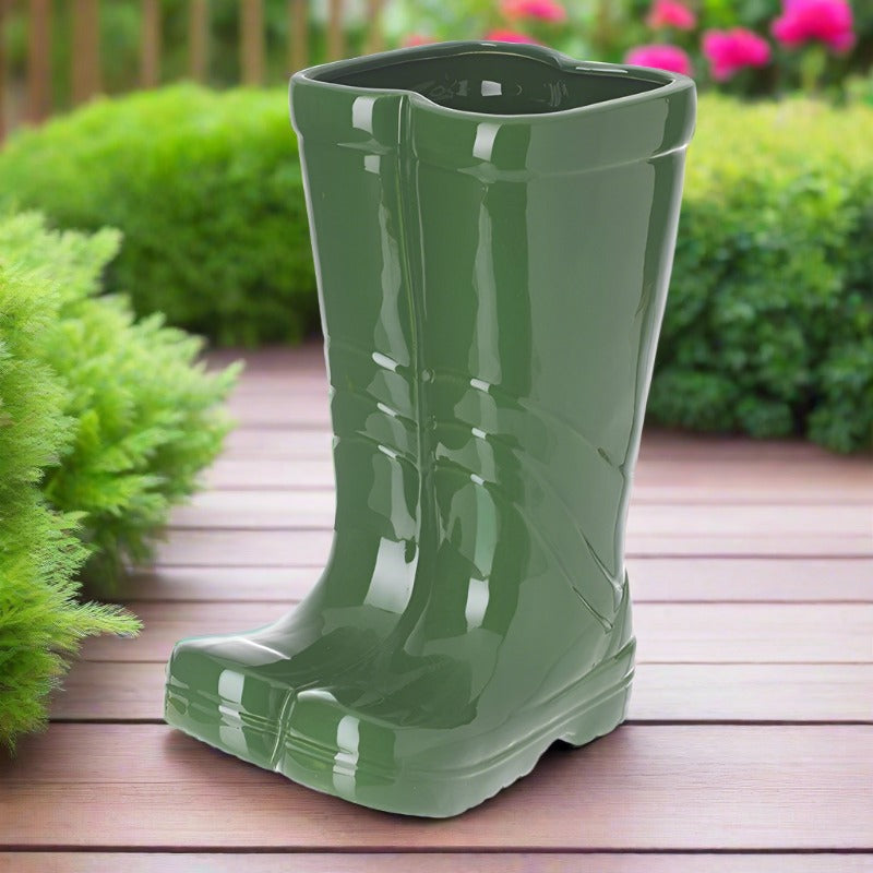Green Wellington Boots Plant Pot 30cm