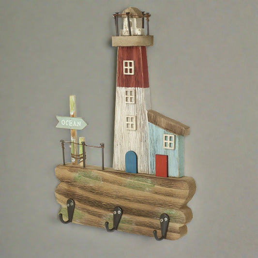 Wooden Lighthouse Scene Hook