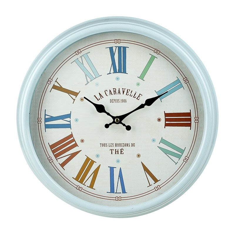 Light Blue Clock with Roman Numerals