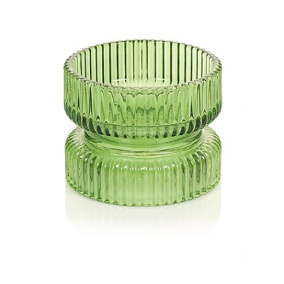 Green Glass Candle Holder