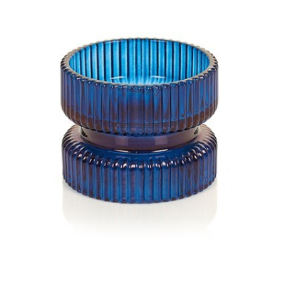 Blue Glass Candle Holder