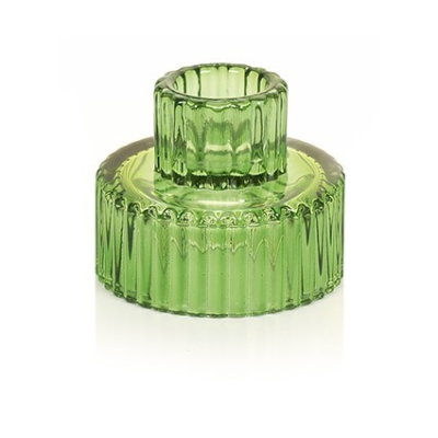 Green Glass Candle Holder