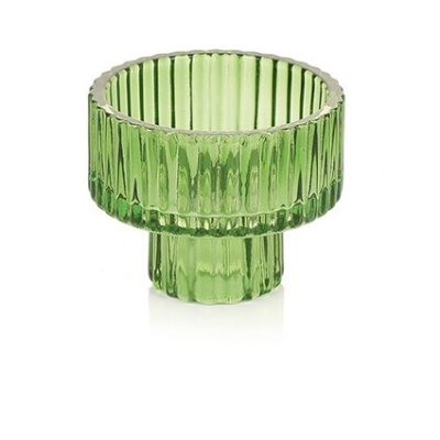 Green Glass Candle Holder