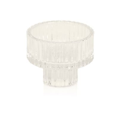 Clear Glass Candle Holder