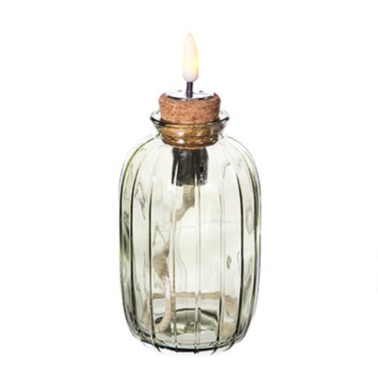 Green Glass Jar Candle Light